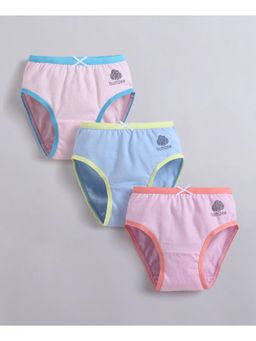 Bumzee - Girls Pink Cotton Solid Panties (Pack of 3)
