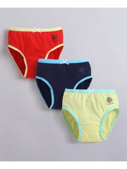 Bumzee - Girls Red Cotton Solid Panties (Pack of 3)
