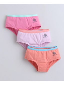Bumzee - Girls Pink Cotton Solid Hipster (Pack of 3)