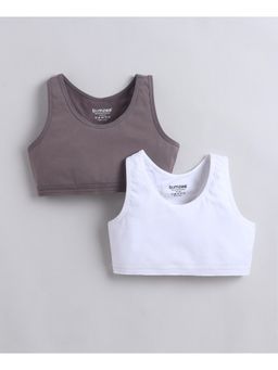 Bumzee - Girls White Cotton Solid Bra (Pack of 2)