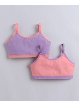 Bumzee - Girls Peach Cotton Solid Bra (Pack of 2)