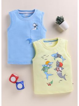 Bumzee - Boys Yellow Cotton Printed T-Shirts (Pack of 2)