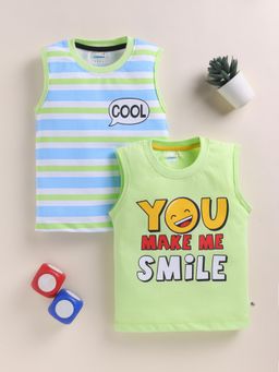 Bumzee - Boys Green Cotton Printed T-Shirts (Pack of 2)