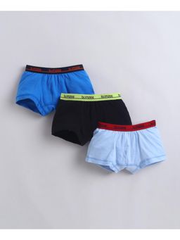 Bumzee - Boys Black Cotton Solid Trunks (Pack of 3)