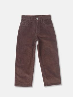 Tommy Hilfiger - Boys Brown Cotton Solid Trouser