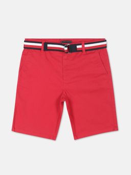 Tommy Hilfiger - Boys Red Cotton Solid Short