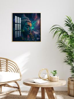 The Next Decor - Blossom Portrait Of Buddha Glass Finish Square Wall Art