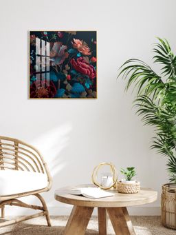 The Next Decor - Vibrant Blossom Mural Glass Finish Square Wall Art