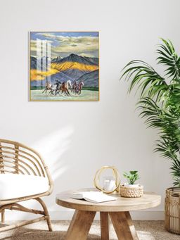 The Next Decor - Horses in Motion Glass Finish Vertical Wall Art