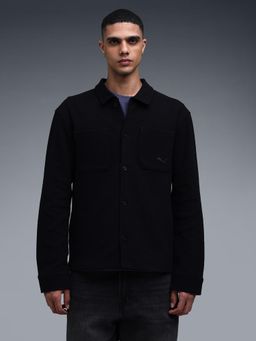 Puma - Men Black Solid/Plain Cotton Jacket