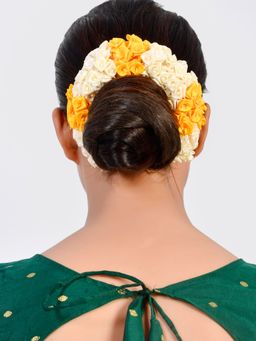 Silvermerc Designs - Yellow And White Ribbon Floral Hair Accessory Set