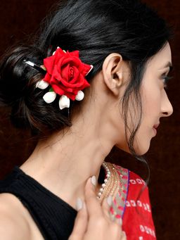 Silvermerc Designs - Set Of 2 Red & Yellow Tic Tac Hair Clip