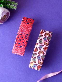 Silvermerc Designs - Set Of 2 Multi Coloured Printed Geometrical French Barrette