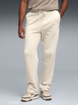 Puma - White Solid Relaxed Fit Trackpant