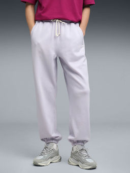 Puma - Purple Solid Relaxed Fit Joggers