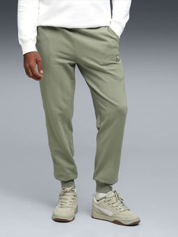 Puma - Green Solid Relaxed Fit Joggers