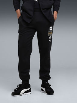 Puma - Black Printed Regular Fit Joggers