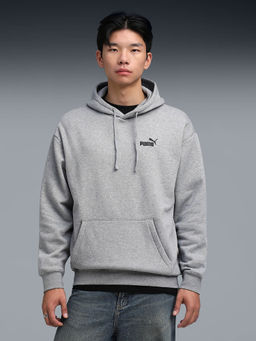 Puma - Grey Solid Relaxed Fit Hoodie