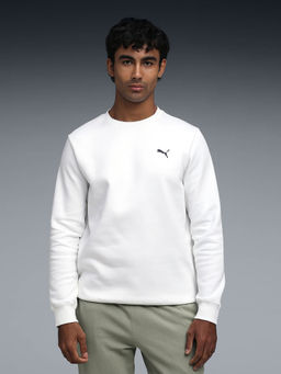 Puma - White Solid Regular Fit Sweatshirt