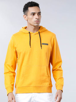 HIGHLANDER - Mustard Printed Regular Fit Hoodie
