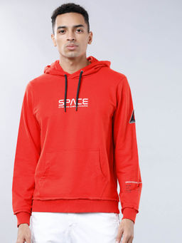 HIGHLANDER - Red Printed Regular Fit Hoodie