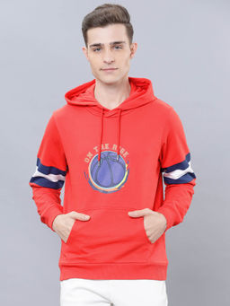 HIGHLANDER - Red Printed Regular Fit Hoodie