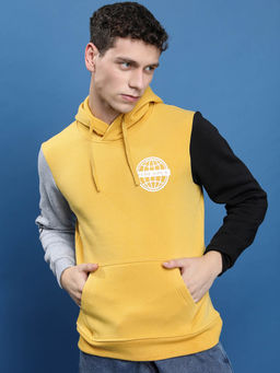 HIGHLANDER - Yellow Printed Regular Fit Hoodie