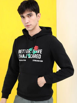HIGHLANDER - Black Printed Regular Fit Hoodie