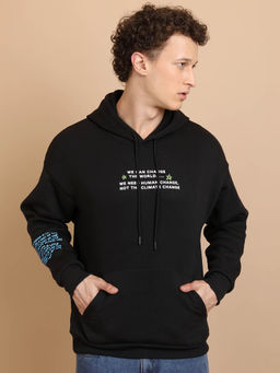 HIGHLANDER - Black Printed Oversized Fit Hoodie