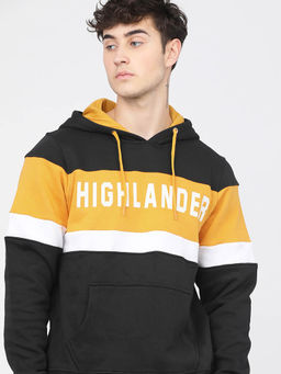 HIGHLANDER - Yellow Typography Regular Fit Hoodie