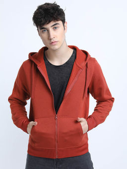 HIGHLANDER - Red Solid Regular Fit Hoodie