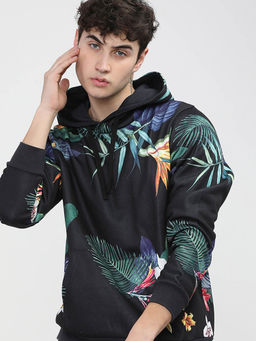 HIGHLANDER - Black Printed Regular Fit Hoodie
