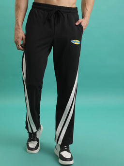 HIGHLANDER - Black Colorblock Relaxed Fit Trackpant