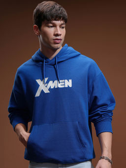 HIGHLANDER - Blue Printed Oversized Fit Hoodie