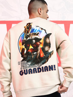 HIGHLANDER - Blue Printed Oversized Fit Sweatshirt