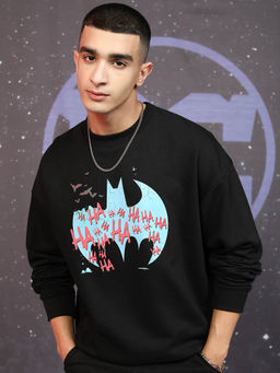 HIGHLANDER - Black Printed Oversized Fit Sweatshirt