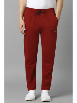 Louis Philippe - Maroon Solid Straight Fit Trackpant