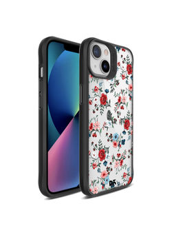 DailyObjects - Flower Sheet Black Hybrid Clear Case Cover for iPhone 13 Mini 5.4 inch