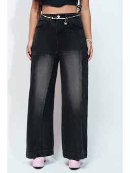 FREAKINS - Stone Washed Charcoal Baggy Jeans