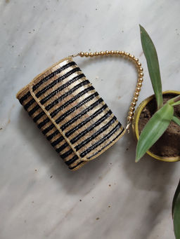 A Clutch Story - Black Gold Flap Clutch