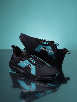 Jack & Jones - Navy Blue Colourblocked Knit Sneakers