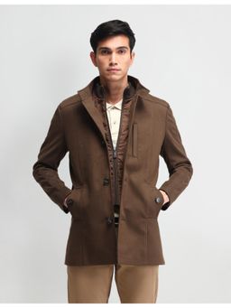 Arrow Sports - Sports Solid-Plain Brown Full Sleeves Coat