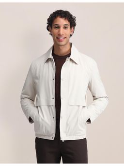 U.S. POLO ASSN. - Solid-Plain Beige Full Sleeves Shacket