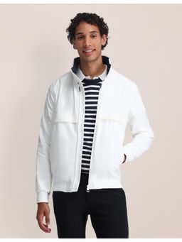 U.S. POLO ASSN. - Printed White Full Sleeves Jacket