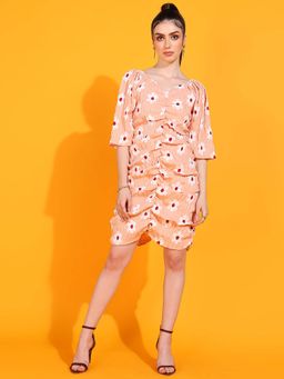Dodo & Moa - Women Western Wear Dress Coral