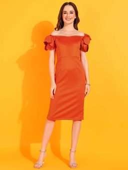 Dodo & Moa - Women Western Wear Dress Rust