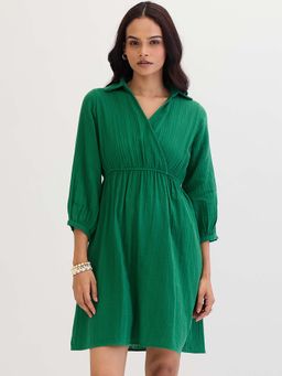 Femmella - Bright Green Wrap Dress