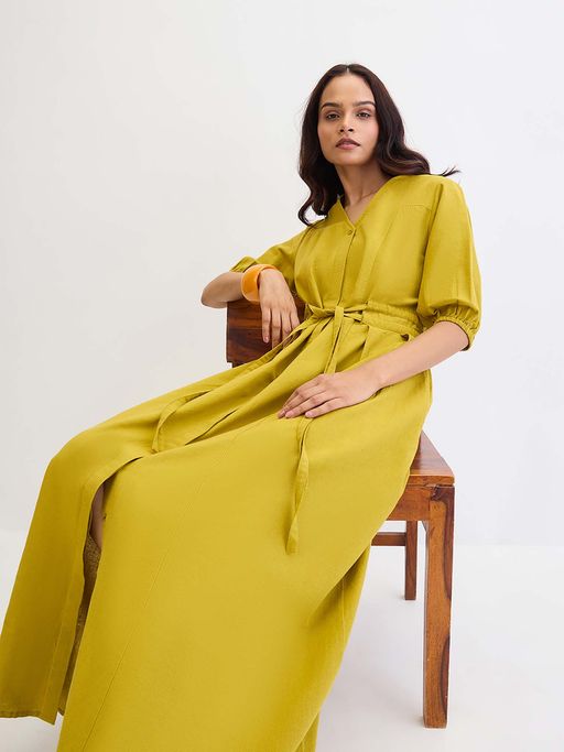 green emerald velvet dress CAMILA Citrine green velvet ruched button down dress  ShopGoGirl