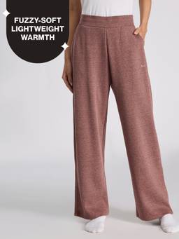 Nykd by Nykaa - Fuzzy-soft Wide Leg Warm Rib Textured Pants With Pockets & Adjustable Waistband NYS977 Brown