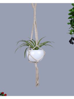 Homesake - Hanging Planter Medium Macrame Beige